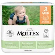 Moltex Pure & Nature Midi Size 3 eldobható ÖKO pelenkák 4-9 kg 33 db akciós termékkép 1