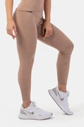 Nebbia biopamut bordázott, magas derekú leggings barna XS akciós termékkép 1