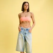 Cropp - Bandeau bikinifelső - barackszín akciós termékkép 1