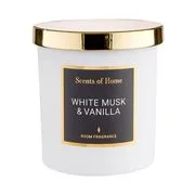 SCENTS OF HOME szójaviasz illatgyertya, fehér pézsma & vanílla akciós termékkép 1