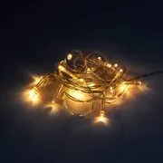 20 LIGHTS LED égősor 20 égővel USB-kábellel, átlátszó akciós termékkép 1