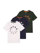 Jack & Jones Junior Póló 'JJWARRIOR'  tengerészkék / sötétzöld / narancs / fehér akciós termékkép 1