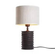 GROOVED mangófa asztali lámpa, fekete-fehér 36 cm akciós termékkép 1