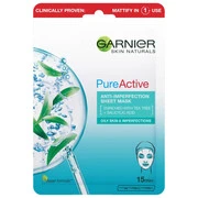 Garnier Skin Naturals Pure Active Anti-Blemish Tissue Mask fátyolmaszk akciós termékkép 1