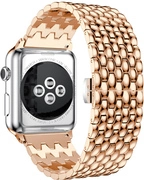 4wrist Sárkány mintázatú acél szíj Apple Watch-hoz 42/44/45/49 mm - Rose Gold akciós termékkép 1