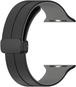 4wrist Szilikon szíj mágneses csattal Apple Watch-hoz 38/40/41 mm - Black/Grey akciós termékkép 1