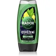 Radox Men Feel Strong tusfürdő gél és sampon 2 in 1 Mint & Tea Tree 225 ml akciós termékkép 1