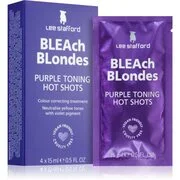 Lee Stafford Bleach Blondes Purple Toning Hot Shots hajápolás semlegesíti a sárgás tónusokat 4x15 ml akciós termékkép 1