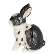 EASTER kerámia dekoráció, fekete-fehér nyúl termék 2. képe