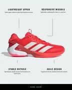 ADIDAS PERFORMANCE Sportcipő 'Adizero Ubersonic 5'  szürke / piros termék 2. képe