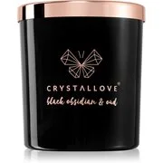 Crystallove Crystalized Scented Candle Black Obsidian & Oud illatgyertya 220 g akciós termékkép 1