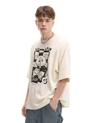 Cropp - Nyomott mintás oversize póló - cream termék 2. képe