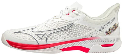 Mizuno Wave Exceed Tour 5 CC Undyed White / Quiet Shade / Opera Red teniszcipő akciós termékkép 1