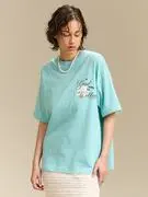Cropp - Nyomott mintás oversize póló - világostürkiz termék 2. képe