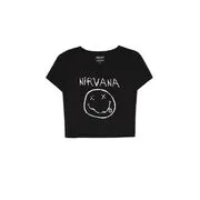 Cropp - Nyomott mintás fekete póló Nirvana - fekete akciós termékkép 1