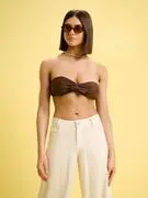 Cropp - Bandeau bikinifelső - barna termék 2. képe