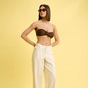 Cropp - Bandeau bikinifelső - barna akciós termékkép 1