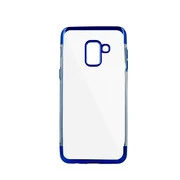 Samsung Galaxy A20 / A30 SM-A205F / A305F, TPU szilikon tok, Electro Plating, átlátszó/kék akciós termékkép 1