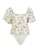Free People Rövid body 'ANGELA'  galambkék / sárga / fehér akciós termékkép 1