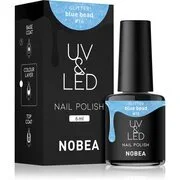 NOBEA UV & LED Nail Polish gél körömlakk UV / LED-es lámpákhoz fényes árnyalat Blue bead #16 6 ml akciós termékkép 1