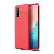 Xiaomi Redmi 8A, Szilikon tok, bőrhatású, varrás minta, piros akciós termékkép 1