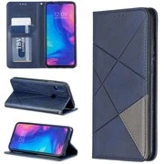 Apple iPhone XS Max, Oldalra nyíló tok, stand, geometria minta, Wooze DesignBook, kék akciós termékkép 1