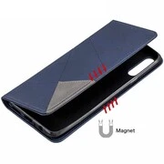 Apple iPhone XS Max, Oldalra nyíló tok, stand, geometria minta, Wooze DesignBook, kék termék 2. képe