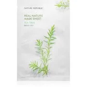 NATURE REPUBLIC Real Nature Tea Tree Mask Sheet szövet arcmaszk tisztító hatással a problémás bőrre 23 ml akciós termékkép 1