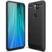 Huawei P Smart Plus (2019), TPU szilikon tok, közepesen ütésálló, szálcsiszolt, karbon minta, fekete akciós termékkép 1