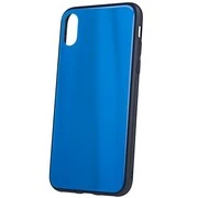 Samsung Galaxy S20 Ultra 5G SM-G988, Szilikon védőkeret, edzett üveg hátlap, Aurora Glass, sötétkék termék 2. képe