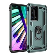 Xiaomi Redmi 8A, Műanyag hátlap védőtok, közepesen ütésálló, szilikon belső, telefontartó gyűrű, Defender, zöld akciós termékkép 1