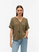 VERO MODA Blúz 'VMBENTE SS WIDE TOP WVN GA'  olíva termék 2. képe