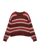 Pull&Bear Pulóver  rubinvörös / sötétvörös / piszkosfehér akciós termékkép 1