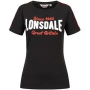 LONSDALE Póló 'Creggan'  piros / fekete / fehér akciós termékkép 1