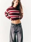 Pull&Bear Pulóver  rubinvörös / sötétvörös / piszkosfehér termék 2. képe