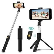 Prémium selfie bot, 19 - 70 cm, 270°-ban forgatható, exponáló gombbal, bluetooth-os, v4.0, tripod állvány funkció, fekete, AF15 utángyártott akciós termékkép 1