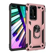 Apple iPhone 12 Mini, Műanyag hátlap védőtok, közepesen ütésálló, szilikon belső, telefontartó gyűrű, Defender, vörösarany akciós termékkép 1