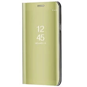 LG G8 ThinQ G820Q, Oldalra nyíló tok, hívás mutatóval, Smart View Cover, arany (utángyártott) akciós termékkép 1