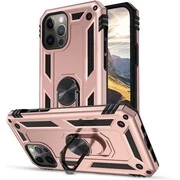 Huawei Y7 Pro (2019), Műanyag hátlap védőtok, közepesen ütésálló, szilikon belső, telefontartó gyűrű, Defender, vörösarany akciós termékkép 1