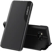Huawei P20 Lite, Oldalra nyíló tok, stand, hívás mutatóval, Wooze FashionBook, fekete akciós termékkép 1