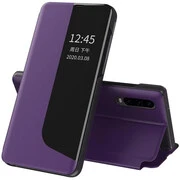 Huawei P40, Oldalra nyíló tok, stand, hívás mutatóval, Wooze FashionBook, lila akciós termékkép 1