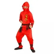 Sárkány ninja jelmez - 128 cm-es méret, piros akciós termékkép 1