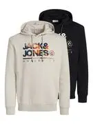 JACK & JONES Tréning póló 'JJLuke'  bézs / tengerészkék / fekete / fehér akciós termékkép 1