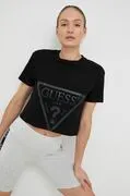 Guess pamut póló ADELE fekete, V2YI06 K8HM0 akciós termékkép 1