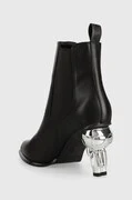 Karl Lagerfeld bőr bokacsizma IKON HEEL fekete, női, magassarkú, KL39060 termék 2. képe