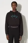 Puma felső Classics Play Paris Relaxed Hoodie fekete, női, nyomott mintás, kapucnis, 627484 akciós termékkép 1