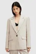 AllSaints zakó WHITNEY BLAZER bézs, sima, egysoros gombolású, W016QA akciós termékkép 1