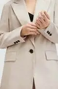 AllSaints zakó WHITNEY BLAZER bézs, sima, egysoros gombolású, W016QA termék 2. képe