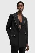 AllSaints blézer gyapjú keverékből ATLAS KRYS BLAZER fekete, sima, egysoros gombolású, W005QB akciós termékkép 1