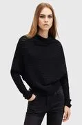 AllSaints gyapjú pulóver RIDLEY LADDER könnyű, fekete, W020KB akciós termékkép 1